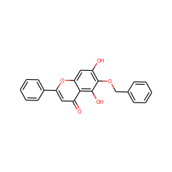 O=c1cc(-c2ccccc2)oc2cc(O)c(OCc3ccccc3)c(O)c12 ZINC000013584582