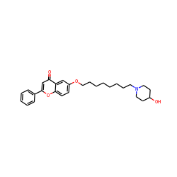 O=c1cc(-c2ccccc2)oc2ccc(OCCCCCCCCN3CCC(O)CC3)cc12 ZINC000013454325