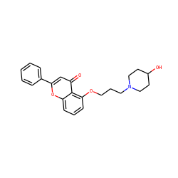 O=c1cc(-c2ccccc2)oc2cccc(OCCCN3CCC(O)CC3)c12 ZINC000012356242