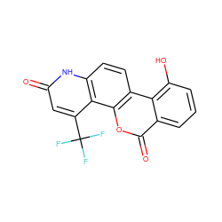 O=c1cc(C(F)(F)F)c2c(ccc3c2oc(=O)c2cccc(O)c23)[nH]1 ZINC000029042951