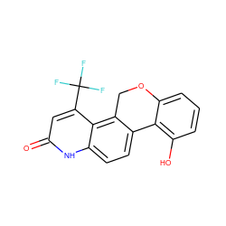 O=c1cc(C(F)(F)F)c2c3c(ccc2[nH]1)-c1c(O)cccc1OC3 ZINC000029043131