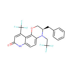 O=c1cc(C(F)(F)F)c2c3c(ccc2[nH]1)N(CC(F)(F)F)[C@H](Cc1ccccc1)CO3 ZINC000028953803