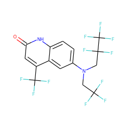 O=c1cc(C(F)(F)F)c2cc(N(CC(F)(F)F)CC(F)(F)C(F)(F)F)ccc2[nH]1 ZINC000014968452