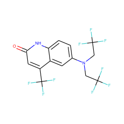 O=c1cc(C(F)(F)F)c2cc(N(CC(F)(F)F)CC(F)(F)F)ccc2[nH]1 ZINC000014968232