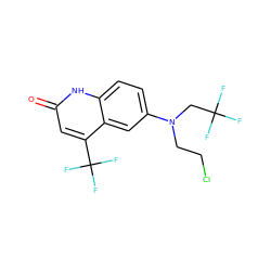 O=c1cc(C(F)(F)F)c2cc(N(CCCl)CC(F)(F)F)ccc2[nH]1 ZINC000014968441