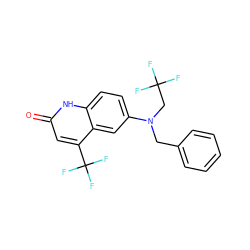 O=c1cc(C(F)(F)F)c2cc(N(Cc3ccccc3)CC(F)(F)F)ccc2[nH]1 ZINC000014968460