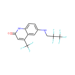 O=c1cc(C(F)(F)F)c2cc(NCC(F)(F)C(F)(F)F)ccc2[nH]1 ZINC000014968387