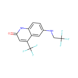 O=c1cc(C(F)(F)F)c2cc(NCC(F)(F)F)ccc2[nH]1 ZINC000014968384