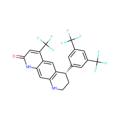 O=c1cc(C(F)(F)F)c2cc3c(cc2[nH]1)NCC[C@H]3c1cc(C(F)(F)F)cc(C(F)(F)F)c1 ZINC000034799878