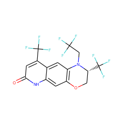 O=c1cc(C(F)(F)F)c2cc3c(cc2[nH]1)OC[C@@H](C(F)(F)F)N3CC(F)(F)F ZINC000034799934