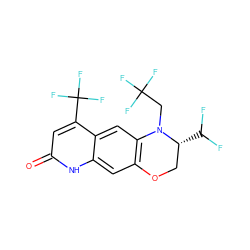 O=c1cc(C(F)(F)F)c2cc3c(cc2[nH]1)OC[C@@H](C(F)F)N3CC(F)(F)F ZINC000034799932