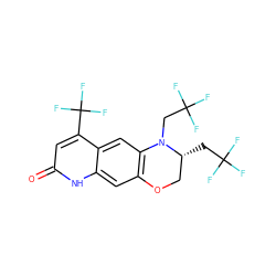 O=c1cc(C(F)(F)F)c2cc3c(cc2[nH]1)OC[C@@H](CC(F)(F)F)N3CC(F)(F)F ZINC000034799936