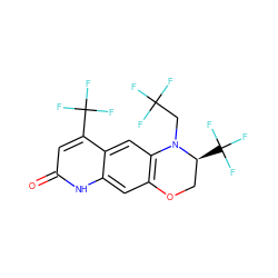 O=c1cc(C(F)(F)F)c2cc3c(cc2[nH]1)OC[C@H](C(F)(F)F)N3CC(F)(F)F ZINC000034799935