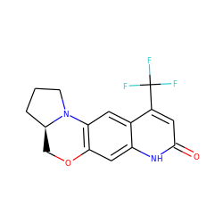 O=c1cc(C(F)(F)F)c2cc3c(cc2[nH]1)OC[C@H]1CCCN31 ZINC000014967390