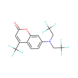 O=c1cc(C(F)(F)F)c2ccc(N(CC(F)(F)F)CC(F)(F)F)cc2o1 ZINC000014968377