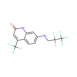 O=c1cc(C(F)(F)F)c2ccc(NCC(F)(F)C(F)(F)F)cc2[nH]1 ZINC000014968317