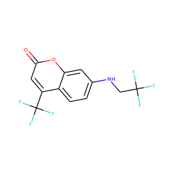 O=c1cc(C(F)(F)F)c2ccc(NCC(F)(F)F)cc2o1 ZINC000014968373