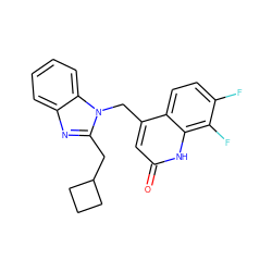 O=c1cc(Cn2c(CC3CCC3)nc3ccccc32)c2ccc(F)c(F)c2[nH]1 ZINC000072109019