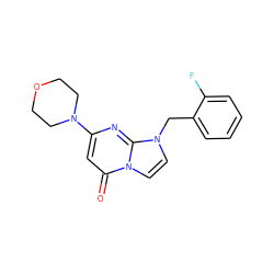 O=c1cc(N2CCOCC2)nc2n(Cc3ccccc3F)ccn12 ZINC000073311478