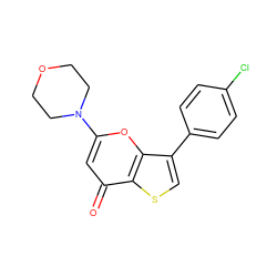 O=c1cc(N2CCOCC2)oc2c(-c3ccc(Cl)cc3)csc12 ZINC000101661788