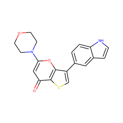 O=c1cc(N2CCOCC2)oc2c(-c3ccc4[nH]ccc4c3)csc12 ZINC000101661812