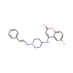 O=c1cc(NC2CCN(C/C=C/c3ccccc3)CC2)c2cc(Cl)ccc2o1 ZINC000013673189