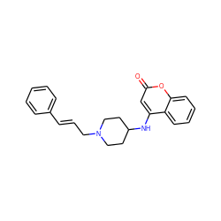 O=c1cc(NC2CCN(C/C=C/c3ccccc3)CC2)c2ccccc2o1 ZINC000006222594