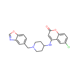 O=c1cc(NC2CCN(Cc3ccc4ocnc4c3)CC2)c2cc(Cl)ccc2o1 ZINC000013673201