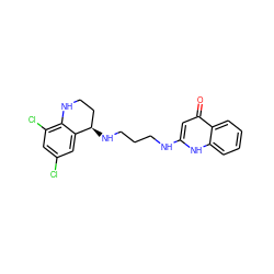 O=c1cc(NCCCN[C@@H]2CCNc3c(Cl)cc(Cl)cc32)[nH]c2ccccc12 ZINC000013487800