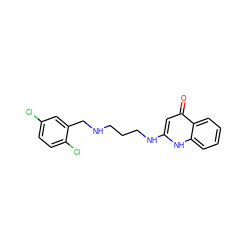 O=c1cc(NCCCNCc2cc(Cl)ccc2Cl)[nH]c2ccccc12 ZINC000013487758