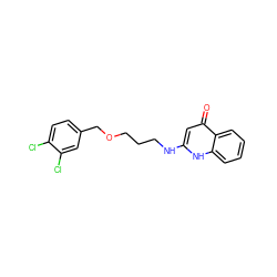 O=c1cc(NCCCOCc2ccc(Cl)c(Cl)c2)[nH]c2ccccc12 ZINC000013487753