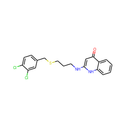 O=c1cc(NCCCSCc2ccc(Cl)c(Cl)c2)[nH]c2ccccc12 ZINC000013487754