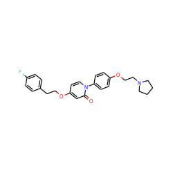 O=c1cc(OCCc2ccc(F)cc2)ccn1-c1ccc(OCCN2CCCC2)cc1 ZINC000066258823