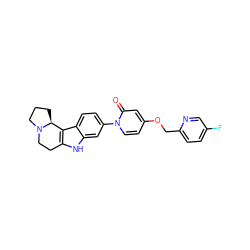 O=c1cc(OCc2ccc(F)cn2)ccn1-c1ccc2c3c([nH]c2c1)CCN1CCC[C@@H]31 ZINC000113109216