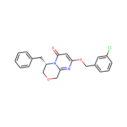 O=c1cc(OCc2cccc(Cl)c2)nc2n1[C@@H](Cc1ccccc1)COC2 ZINC001772653716