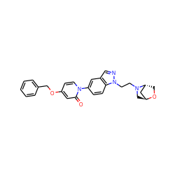 O=c1cc(OCc2ccccc2)ccn1-c1ccc2c(cnn2CCN2C[C@H]3C[C@H]2CO3)c1 ZINC000253920775