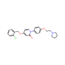 O=c1cc(OCc2ccccc2Cl)ccn1-c1ccc(OCCN2CCCC2)cc1 ZINC000066262942