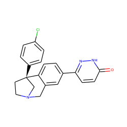 O=c1ccc(-c2ccc3c(c2)CN2CC[C@@]3(c3ccc(Cl)cc3)C2)n[nH]1 ZINC000114346635