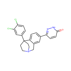 O=c1ccc(-c2ccc3c(c2)CN2CCC3(c3ccc(Cl)c(Cl)c3)CC2)n[nH]1 ZINC000114349826