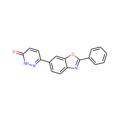 O=c1ccc(-c2ccc3nc(-c4ccccc4)oc3c2)n[nH]1 ZINC000168854772