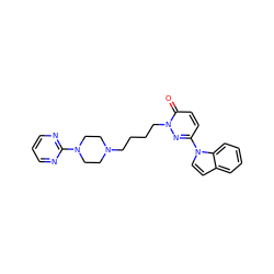 O=c1ccc(-n2ccc3ccccc32)nn1CCCCN1CCN(c2ncccn2)CC1 ZINC000045506317