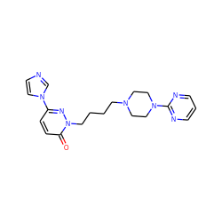 O=c1ccc(-n2ccnc2)nn1CCCCN1CCN(c2ncccn2)CC1 ZINC000040952371