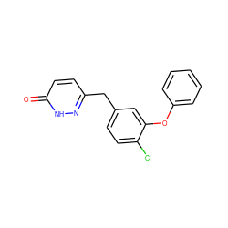 O=c1ccc(Cc2ccc(Cl)c(Oc3ccccc3)c2)n[nH]1 ZINC000040379945