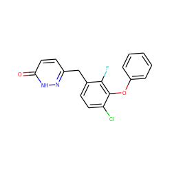 O=c1ccc(Cc2ccc(Cl)c(Oc3ccccc3)c2F)n[nH]1 ZINC000040404526