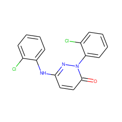 O=c1ccc(Nc2ccccc2Cl)nn1-c1ccccc1Cl ZINC000014961512