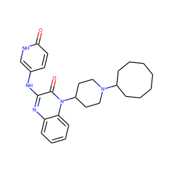 O=c1ccc(Nc2nc3ccccc3n(C3CCN(C4CCCCCCC4)CC3)c2=O)c[nH]1 ZINC000168854140