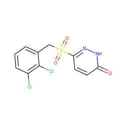 O=c1ccc(S(=O)(=O)Cc2cccc(Cl)c2Cl)n[nH]1 ZINC000011536181