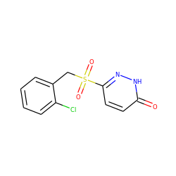 O=c1ccc(S(=O)(=O)Cc2ccccc2Cl)n[nH]1 ZINC000011536209