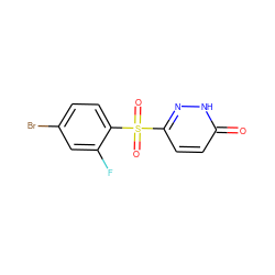 O=c1ccc(S(=O)(=O)c2ccc(Br)cc2F)n[nH]1 ZINC000011536165