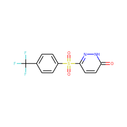 O=c1ccc(S(=O)(=O)c2ccc(C(F)(F)F)cc2)n[nH]1 ZINC000011536213